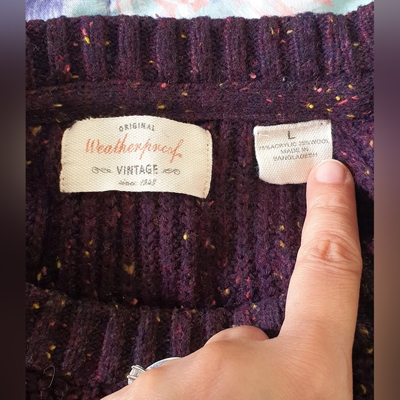 Vintage Burgundy Sweater - Large - Picture 2 of 4